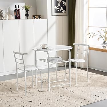 新登場！2人掛け円形ダイニング 3点セット　ダイニングテーブル　WHITE 新登場！2人掛け円形ダイニング 3点セット ダイニングテーブル